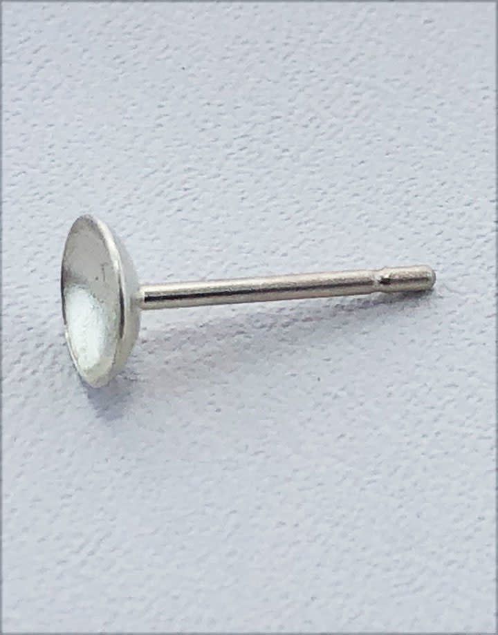 964S-45 = Sterling Silver Earring Post & 4mm Cup with 030x3/8'' Post (Pkg of 4)