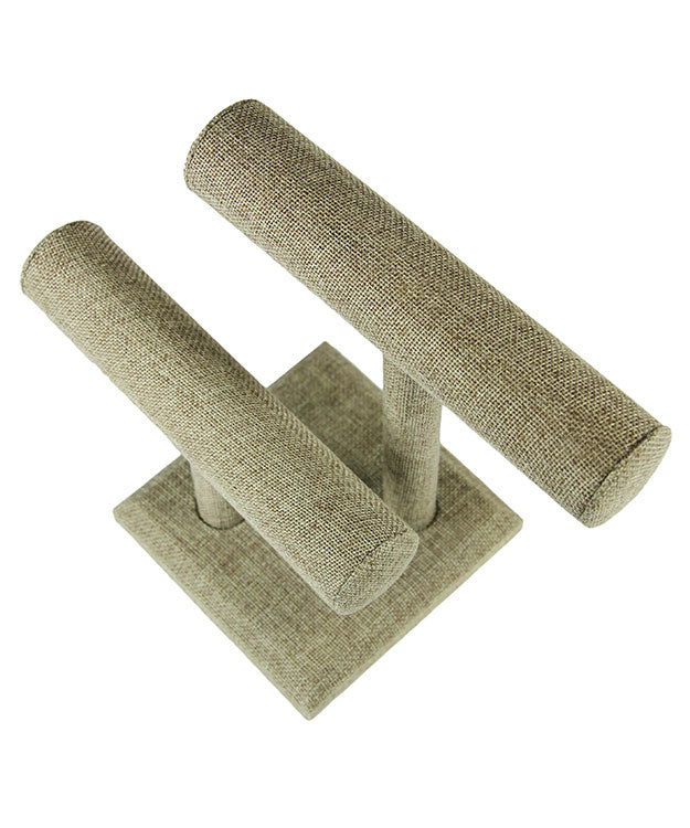 DBR3181 = Burlap Double Bar Bracelet Stand 8-1/8" H