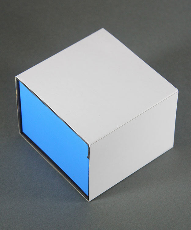 DBX4052 = Deluxe Magnetic Blue/Black Watch Box 4'' x 4'' x 2-1/4'' (Each)