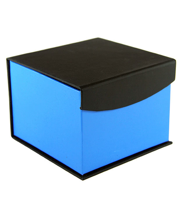 DBX4052 = Deluxe Magnetic Blue/Black Watch Box 4'' x 4'' x 2-1/4'' (Each)