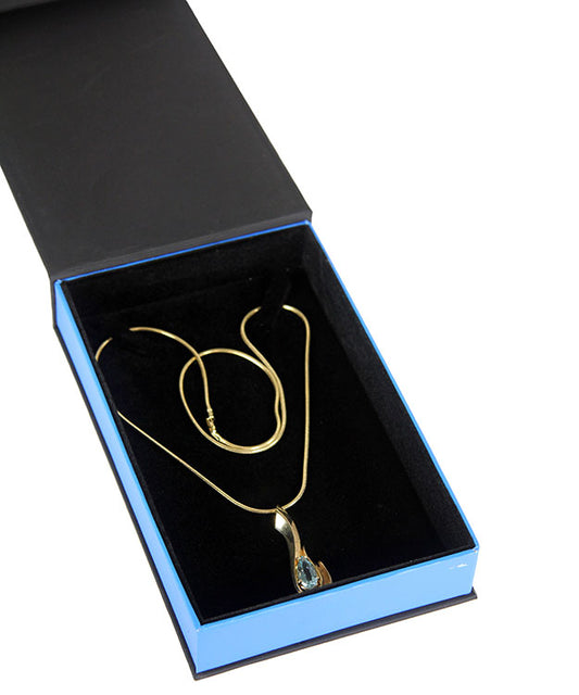 DBX4055 = Deluxe Magnetic Blue/Black Necklace Box