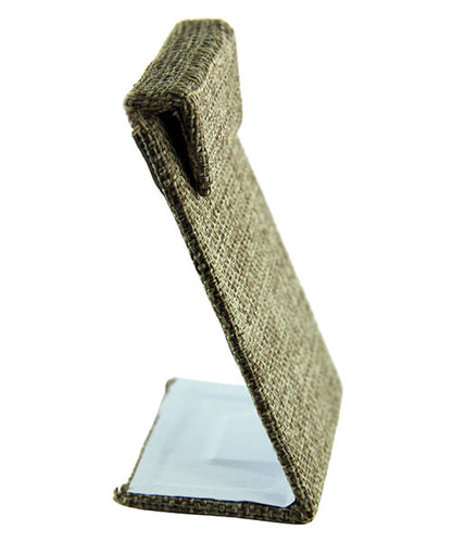 DER302 = Burlap Earring Stand with Flap 3-3/8" H (Pkg of 3)