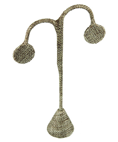 DER3249 = Burlap Earring Display 6-1/4" H  (Pkg of 3)