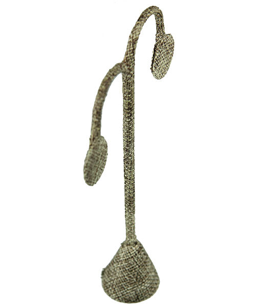 DER3249 = Burlap Earring Display 6-1/4" H  (Pkg of 3)