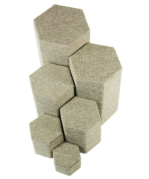 DIS3513 = Burlap Stackable Riser Set of 6