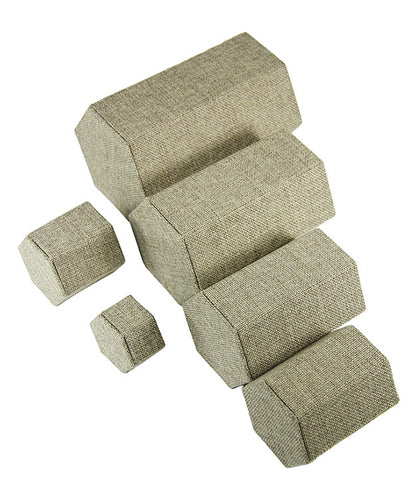 DIS3513 = Burlap Stackable Riser Set of 6