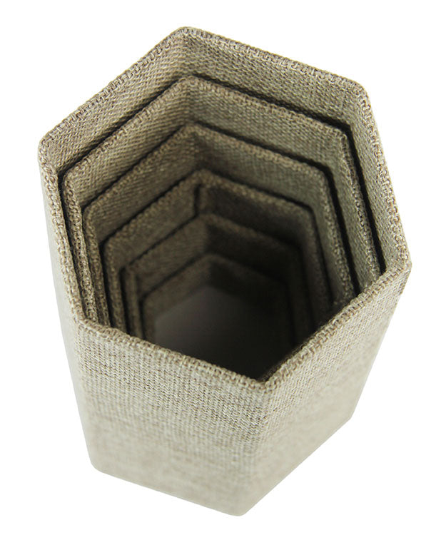 DIS3513 = Burlap Stackable Riser Set of 6