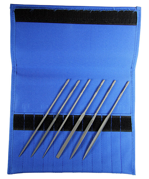 FI6700 = Grobet 0 Cut Needle File Set 5-1/2" with Pouch (6 Pcs)