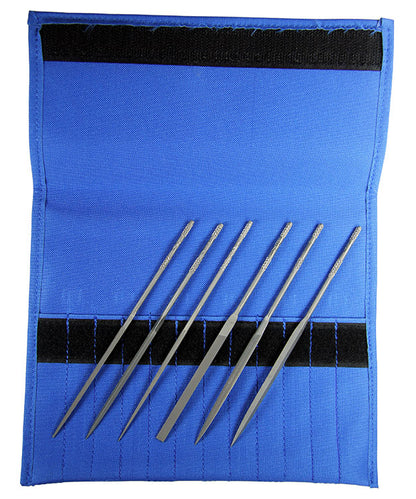 FI6702 = Grobet 2 Cut Needle File Set 5-1/2" with Pouch (6 Pcs)