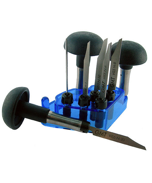 GR2050 = GRS Graver Kit with 6 Gravers and 3 Graduated Quick Change Handles