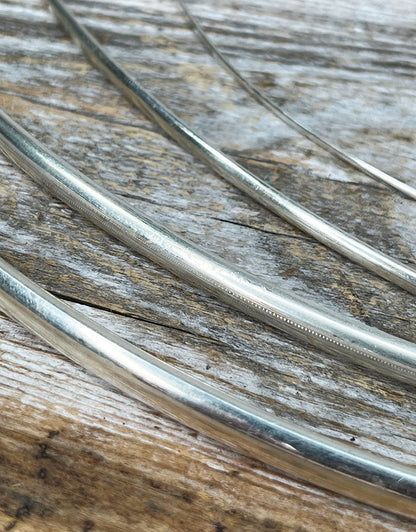 SHRW = Half Round Sterling Silver Wire