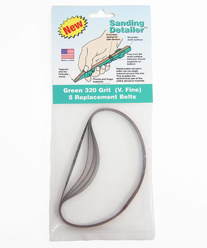 ST2308 = Sanding Detailer Replacement belts 320 Grit pkg of 5