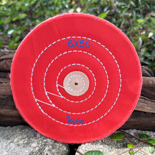 BF3306 = Red 6"x 50 Buff for Cutting & Pre-Polishing Hard Metals