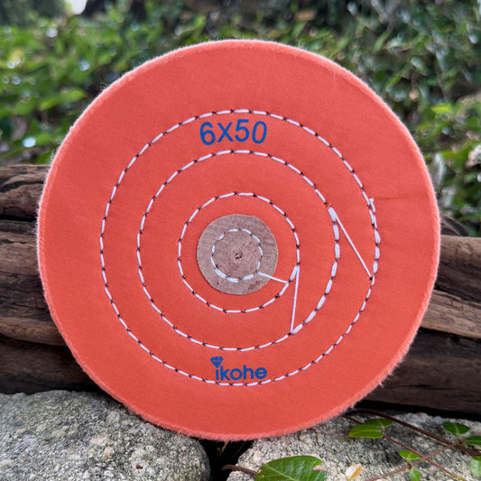 BF3906 = Peach 6"x 50 Buff Med/Firm Stiffness, Cutting & Polishing