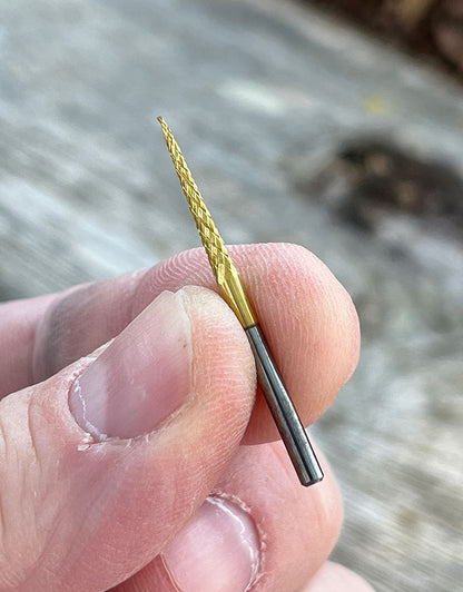 BR1931T = Tapered Point Carbide Bur Coarse Cut - Titanium Nitride