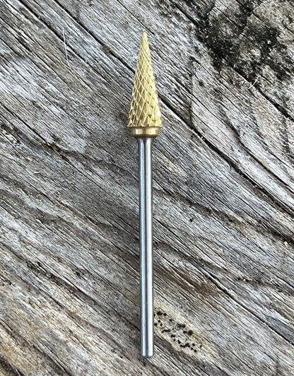 BR1982T = Cone Carbide Bur Coarse Cut - Titanium Nitride
