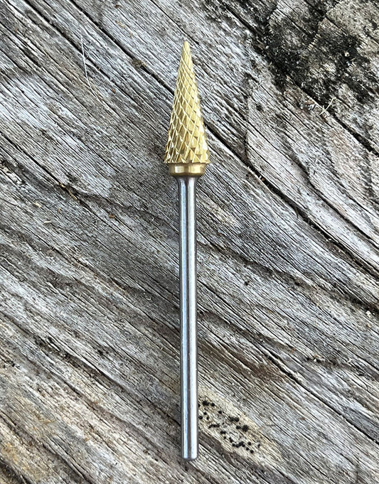 BR1982T = Cone Carbide Bur Coarse Cut - Titanium Nitride