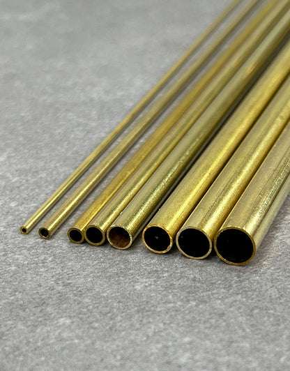 BRT0X = Yellow Brass Round Tubes 12" long **Choose Size**