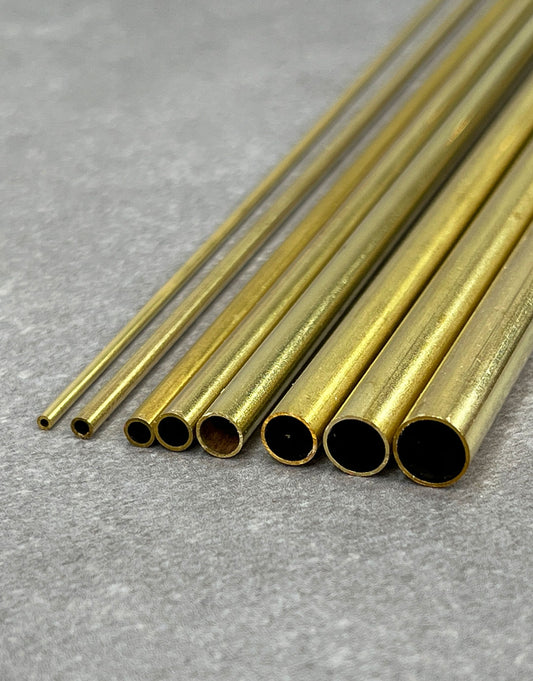BRT0X = Yellow Brass Round Tubes 12" long **Choose Size**