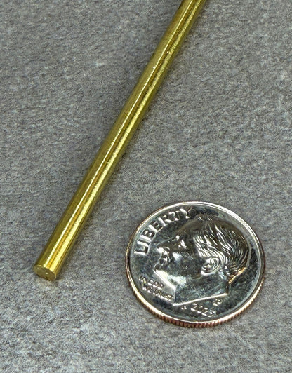 BRWR = Yellow Brass Round Rods 12" Long