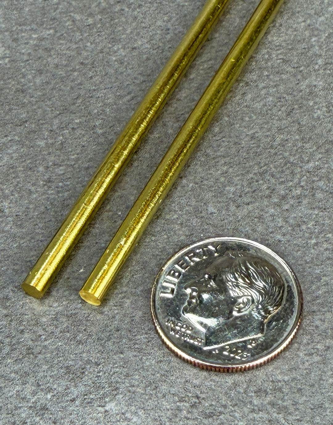 BRWR = Yellow Brass Round Rods 12" Long