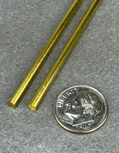 BRWR = Yellow Brass Round Rods 12" Long