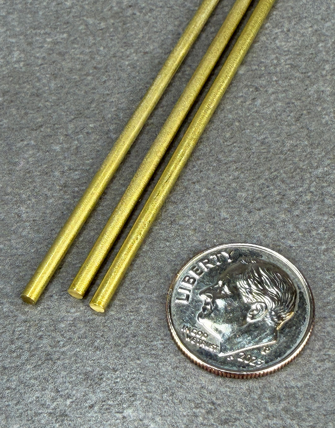 BRWR = Yellow Brass Round Rods 12" Long