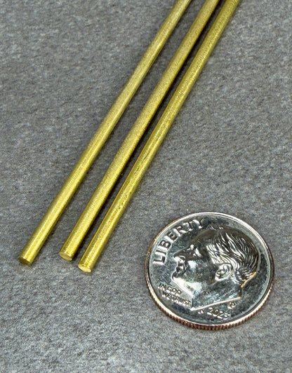 BRWR = Yellow Brass Round Rods 12" Long