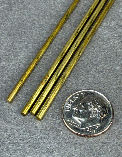 BRWR = Yellow Brass Round Rods 12" Long