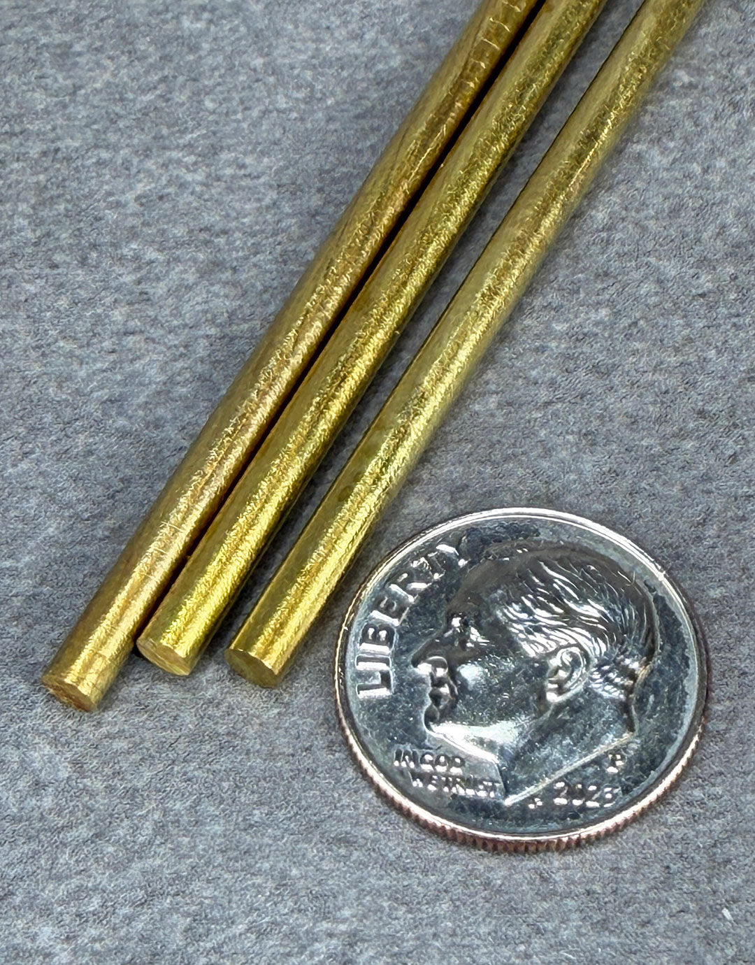 BRWR = Yellow Brass Round Rods 12" Long
