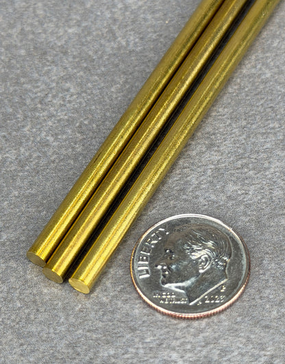 BRWR = Yellow Brass Round Rods 12" Long