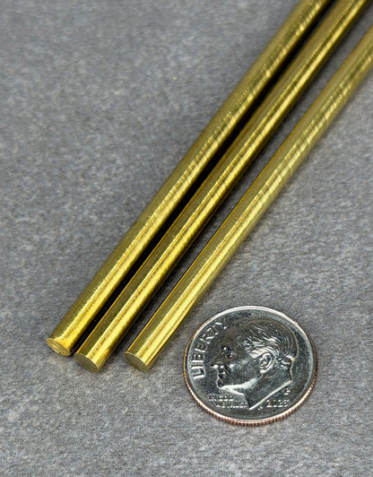 BRWR = Yellow Brass Round Rods 12" Long