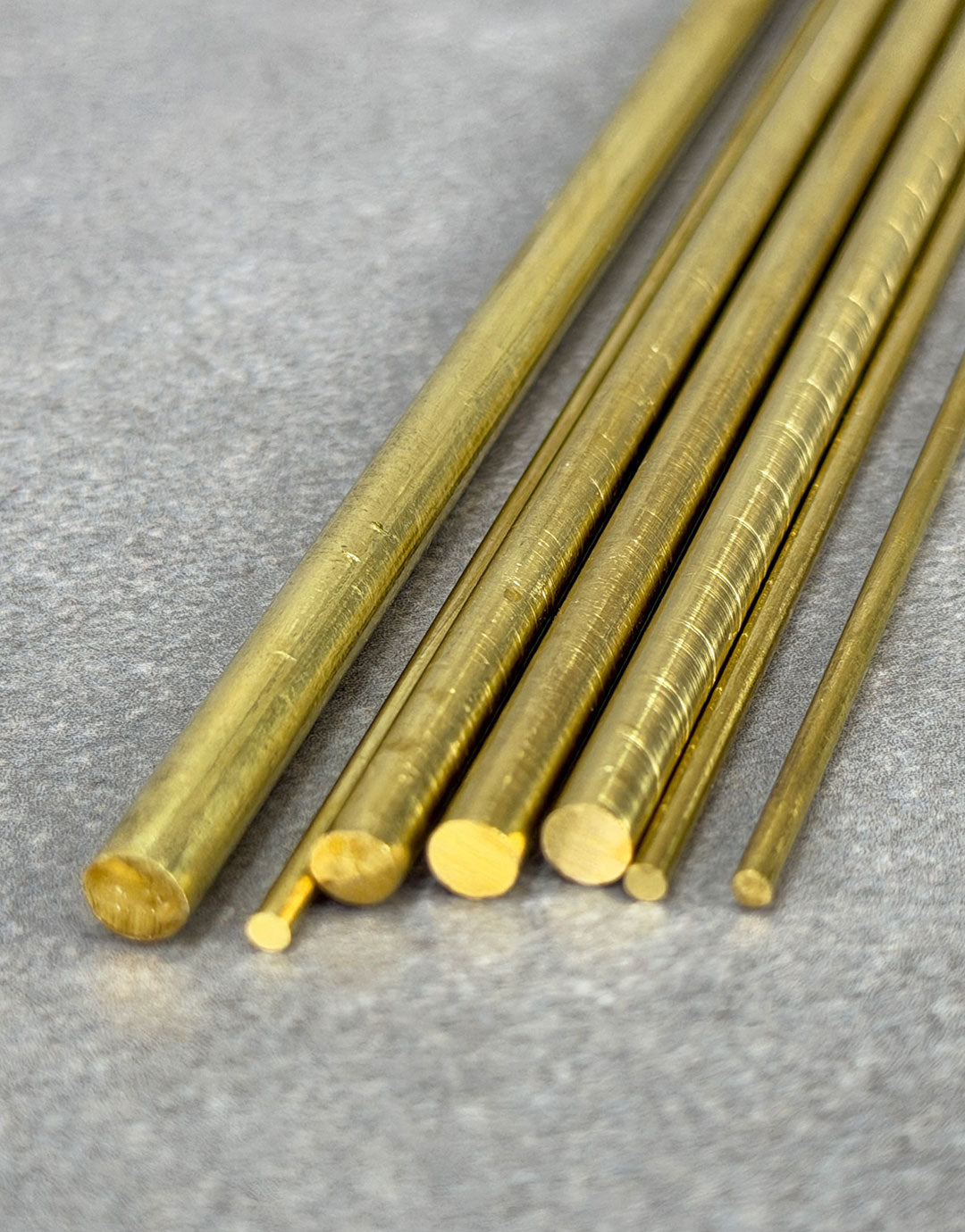 BRWR = Yellow Brass Round Rods 12" Long
