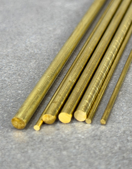 BRWR = Yellow Brass Round Rods 12" Long