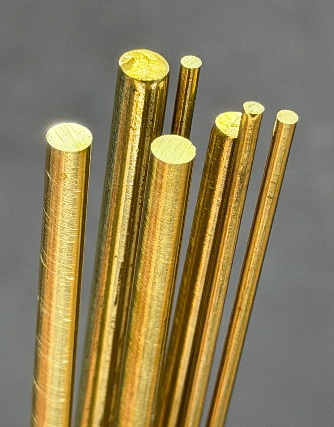 BRWR = Yellow Brass Round Rods 12" Long