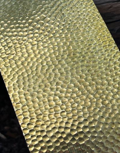 BSP200 "Hammered 0" Patterned Brass Sheet 2-1/2" Wide