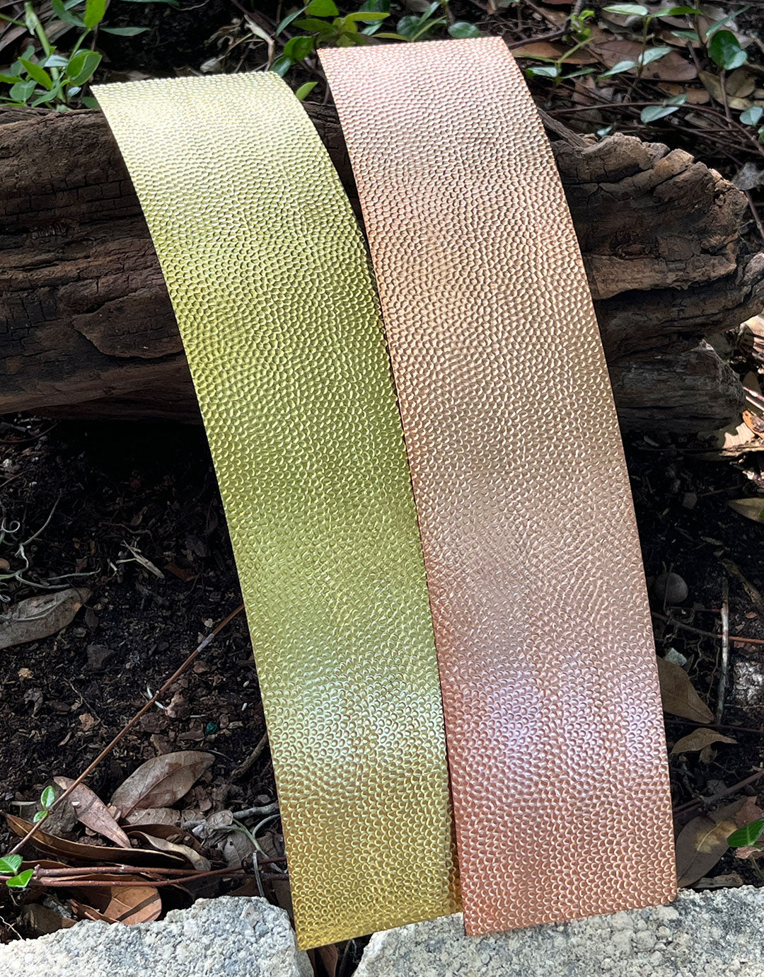 XSP202 - Pattern Metal Sheet "Hammered #2" 2-1/2" wide 24ga (Choose Brass or Copper)