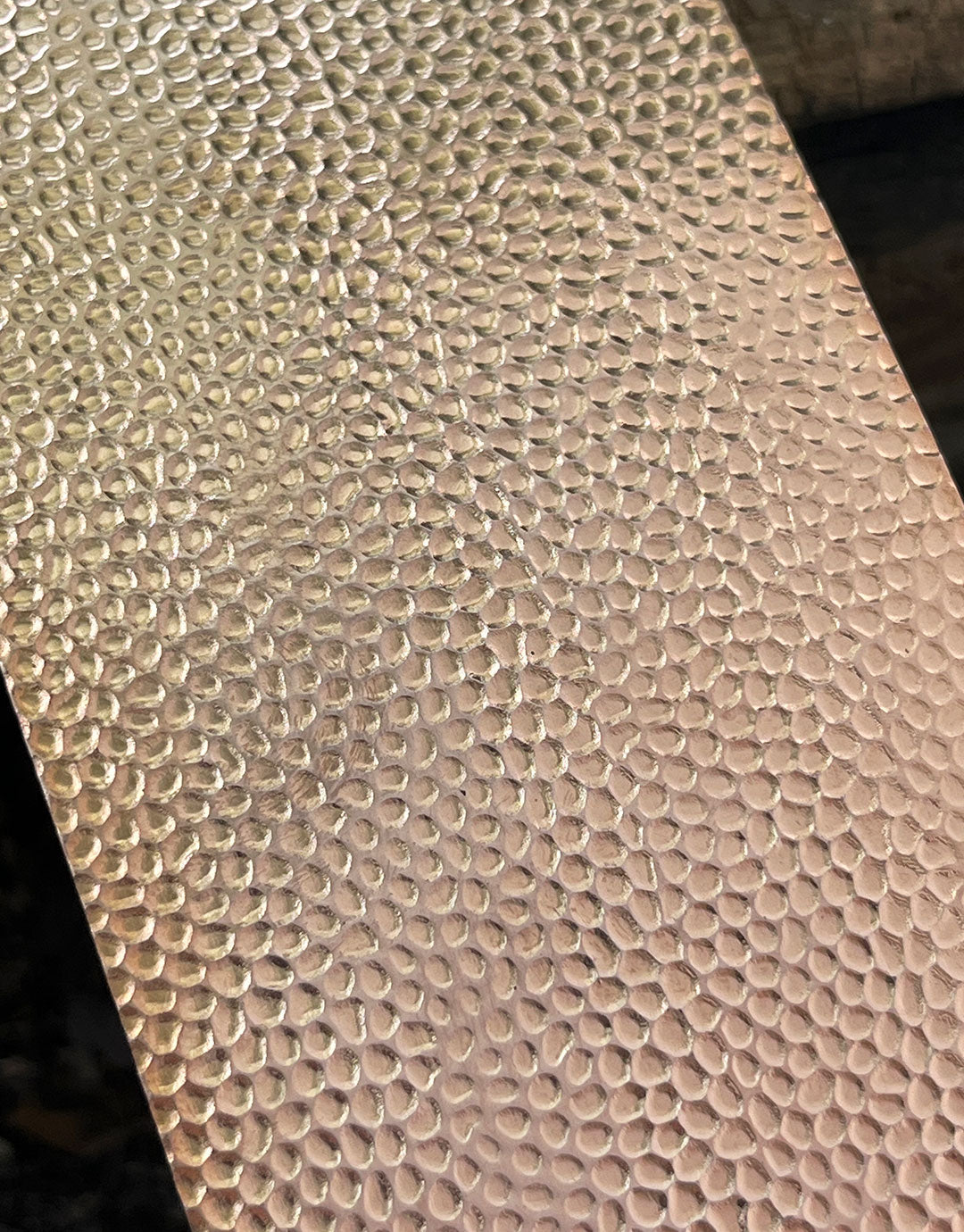 XSP202 - Pattern Metal Sheet "Hammered #2" 2-1/2" wide 24ga (Choose Brass or Copper)