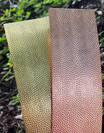 XSP202 - Pattern Metal Sheet "Hammered #2" 2-1/2" wide 24ga (Choose Brass or Copper)