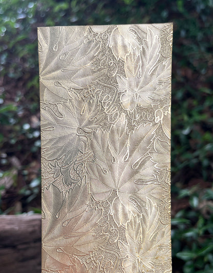 BSP241 "Leaf" Patterned Brass Sheet 2-1/2" Wide