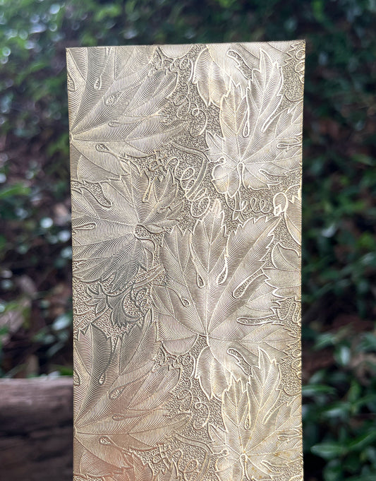 BSP241 "Leaf" Patterned Brass Sheet 2-1/2" Wide