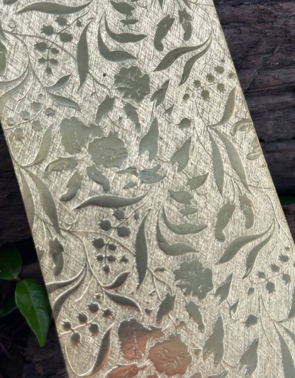 BSP242 "Holiday Floral" Patterned Brass Sheet 2-1/2" Wide