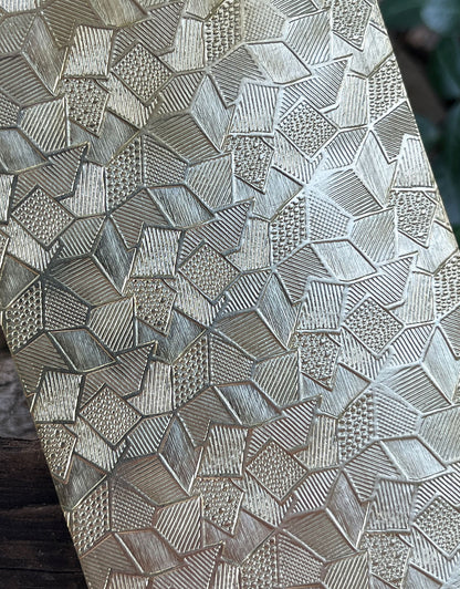 BSP250 "Multi Geometric" Patterned Brass Sheet 2-1/2" Wide
