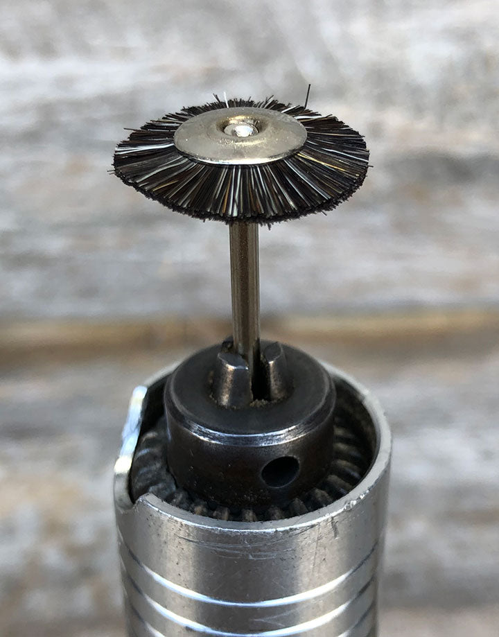 BU14XX = Mounted Bristle Wheel Brushes with 3/32" Mandrel (Doz)