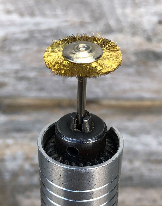 BU14XX = Mounted Brass Wheel Brushes with 3/32" Mandrel (Dozen)