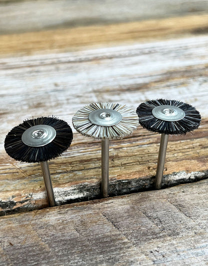 BU150X = Mounted Wheel Brush 3/4'' dia with 3/32'' mandrel (6pc) - Abbott Robinson