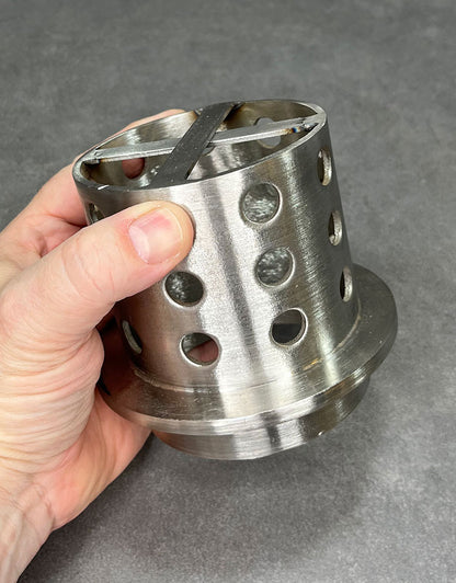 CA722 = Perforated Stainless Steel Casting Flask 3" dia. x 4"