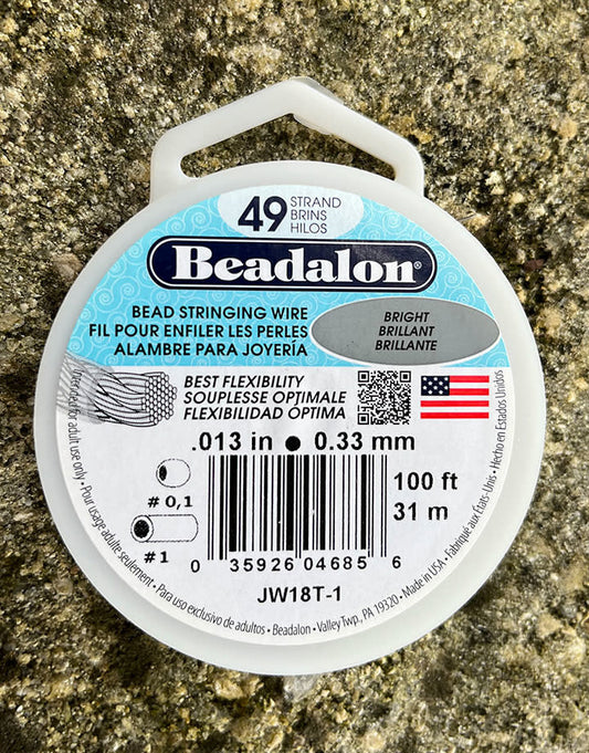 CD44913T-100 = Beadalon 49 Bright .013''  100ft Spool
