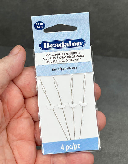 CD927 = COLLAPSIBLE EYE NEEDLES 2.5'' x .020'' HEAVY (Pkg of 4)