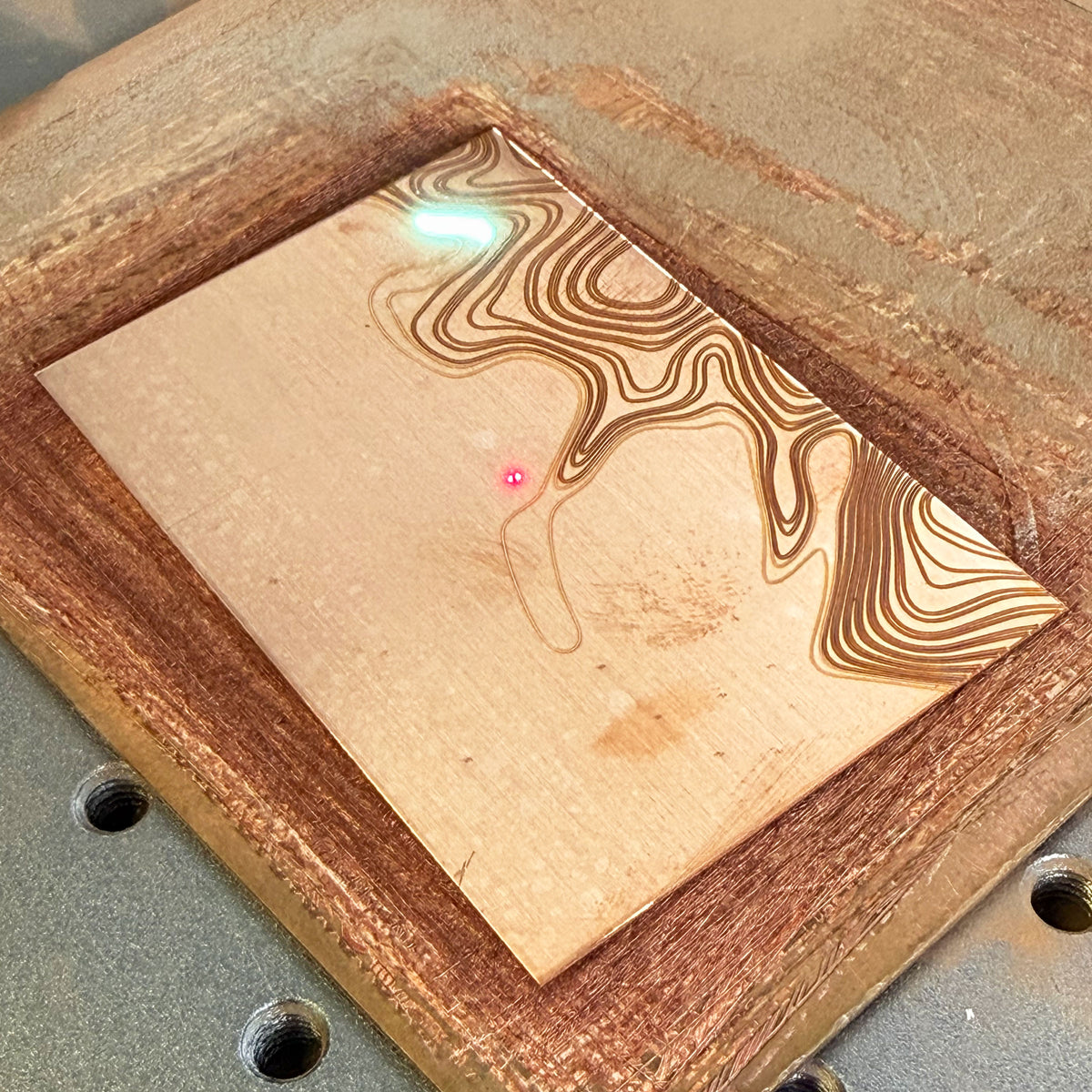 XLP0063 = Liquify Laser Engraved Metal Sheet 3x2" = Textured Jewelry Blank = Copper, Brass & More